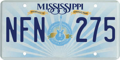 MS license plate NFN275