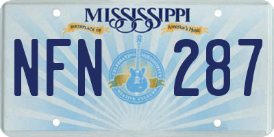 MS license plate NFN287