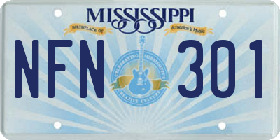 MS license plate NFN301