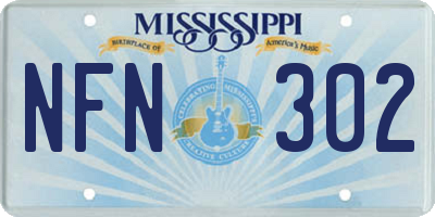 MS license plate NFN302