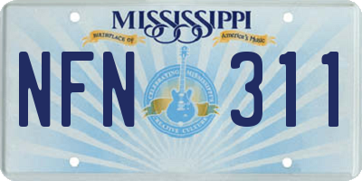 MS license plate NFN311