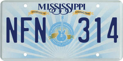 MS license plate NFN314