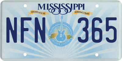 MS license plate NFN365