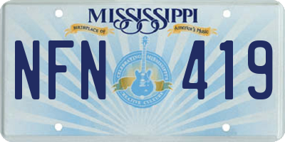 MS license plate NFN419