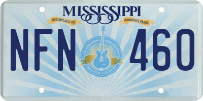 MS license plate NFN460
