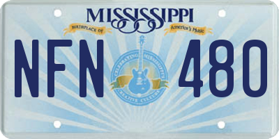 MS license plate NFN480