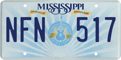 MS license plate NFN517