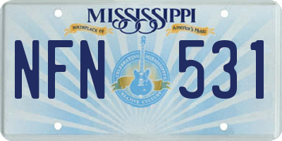 MS license plate NFN531