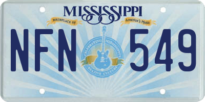 MS license plate NFN549