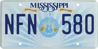 MS license plate NFN580