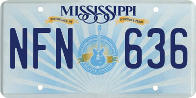 MS license plate NFN636