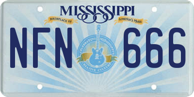 MS license plate NFN666