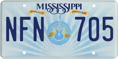 MS license plate NFN705