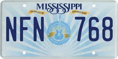 MS license plate NFN768