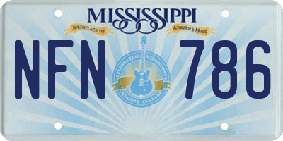 MS license plate NFN786