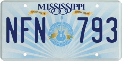MS license plate NFN793