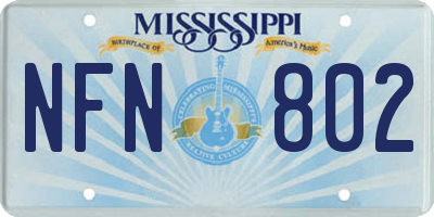 MS license plate NFN802