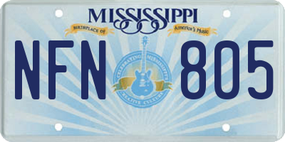 MS license plate NFN805
