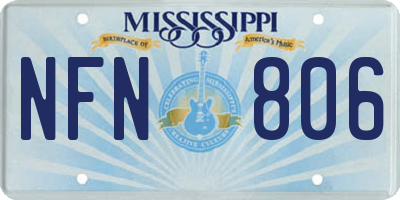 MS license plate NFN806