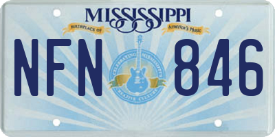 MS license plate NFN846