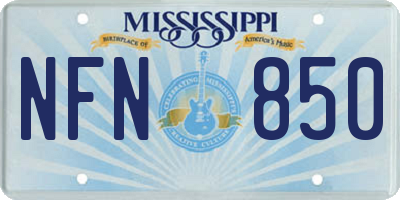 MS license plate NFN850