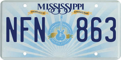 MS license plate NFN863