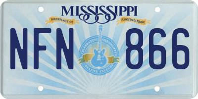 MS license plate NFN866