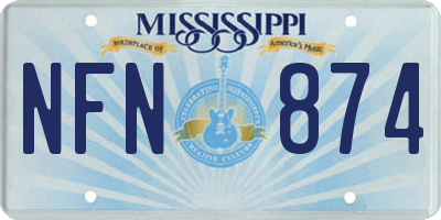 MS license plate NFN874