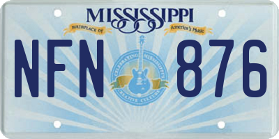 MS license plate NFN876