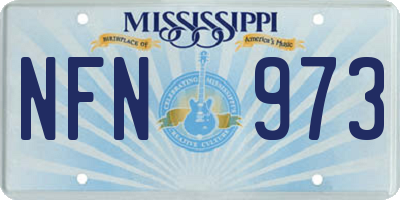 MS license plate NFN973