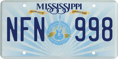 MS license plate NFN998