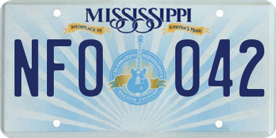 MS license plate NFO042