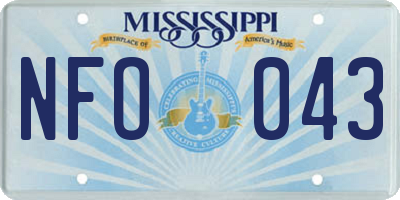 MS license plate NFO043