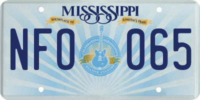 MS license plate NFO065