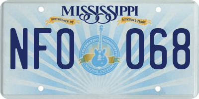 MS license plate NFO068