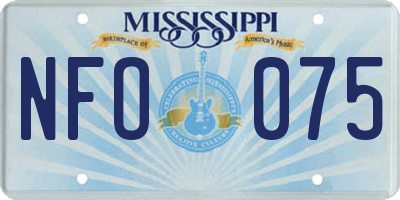MS license plate NFO075