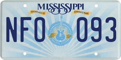MS license plate NFO093
