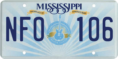 MS license plate NFO106