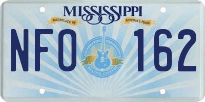 MS license plate NFO162