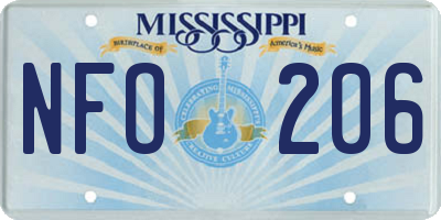 MS license plate NFO206