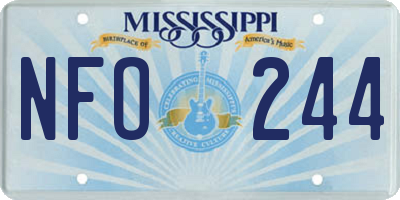 MS license plate NFO244