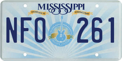 MS license plate NFO261