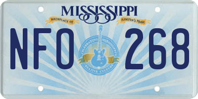 MS license plate NFO268