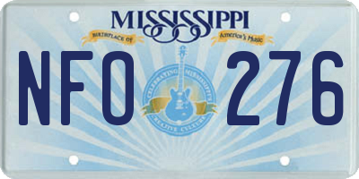 MS license plate NFO276