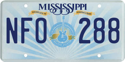MS license plate NFO288