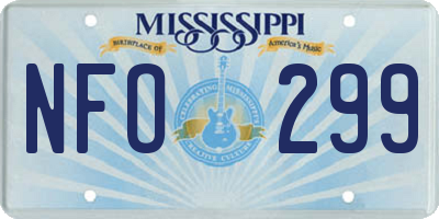 MS license plate NFO299