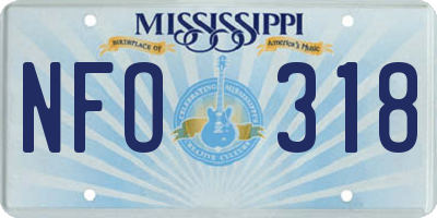MS license plate NFO318