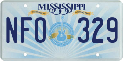 MS license plate NFO329