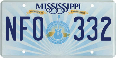 MS license plate NFO332