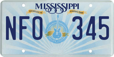 MS license plate NFO345